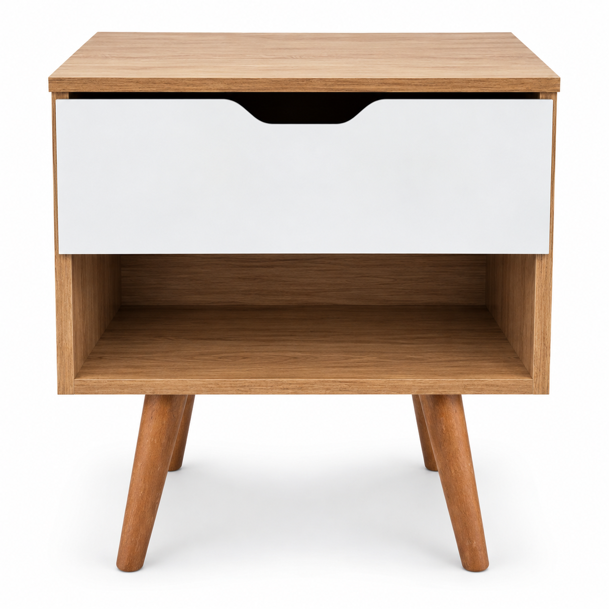 Mesa de Luz 1 Cajón - Almendra Blanco