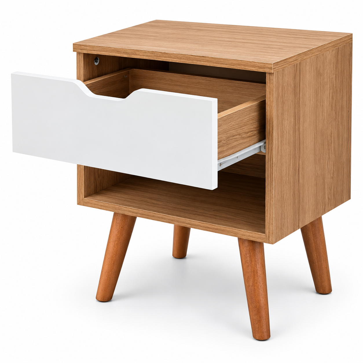 Mesa de Luz 1 Cajón - Almendra Blanco