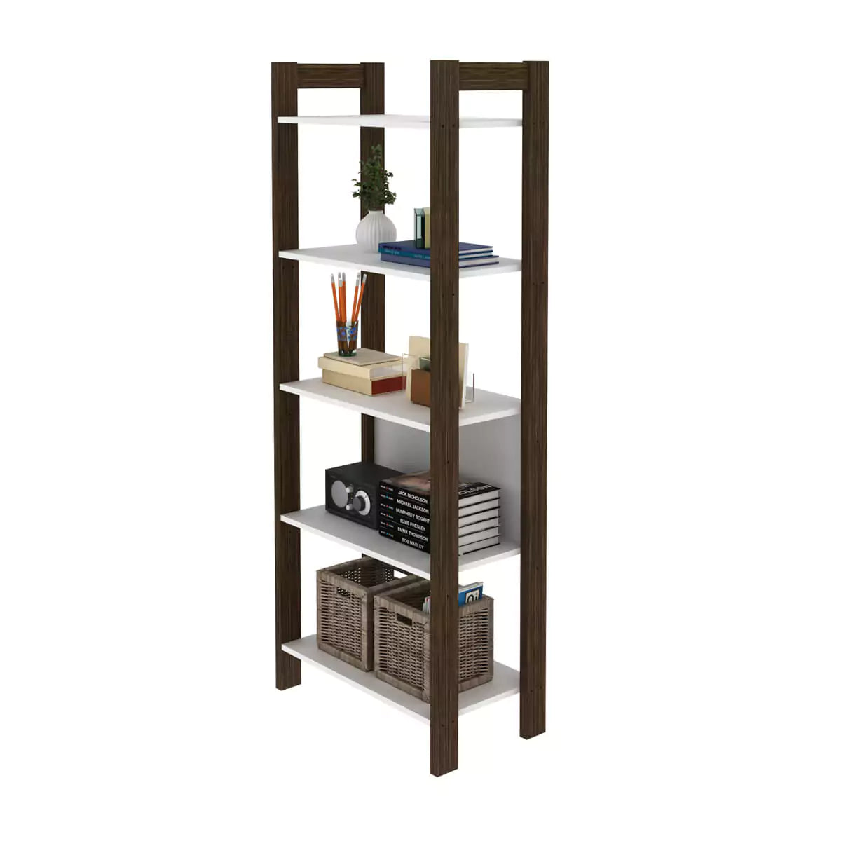 Estanteria Multiuso de Madera 165X65X36 - Blanco Nogal