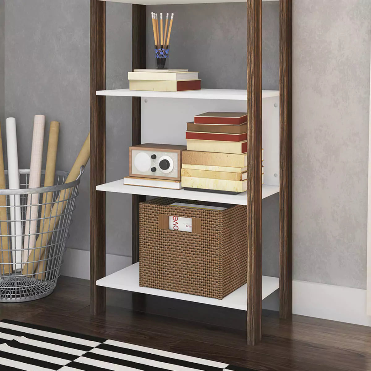 Estanteria Multiuso de Madera 165X65X36 - Blanco Nogal