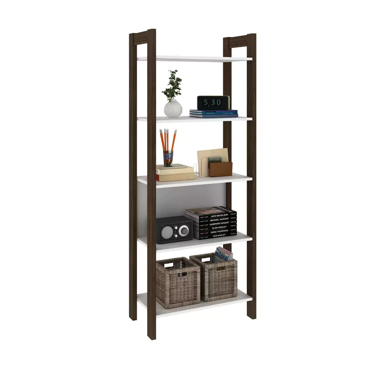 Estanteria Multiuso de Madera 165X65X36 - Blanco Nogal