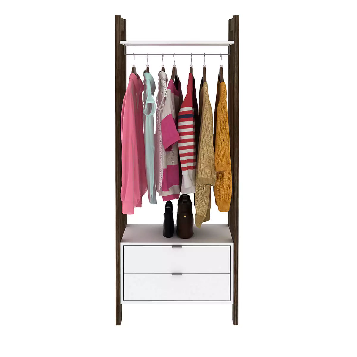 Armario Closet de Madera 165X65X36 - Blanco Nogal