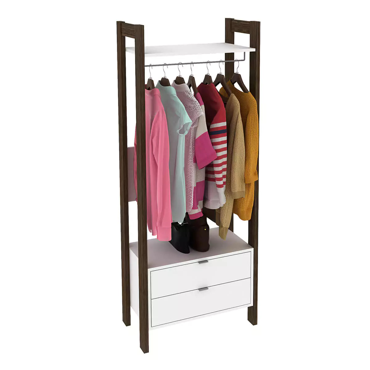 Armario Closet de Madera 165X65X36 - Blanco Nogal