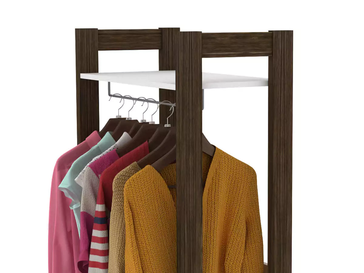 Armario Closet de Madera 165X65X36 - Blanco Nogal