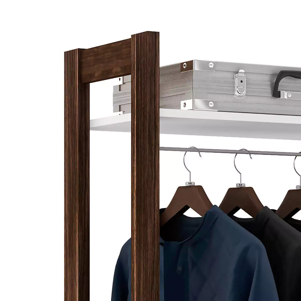 Armario Closet de Madera 165X65X36 - Blanco Nogal