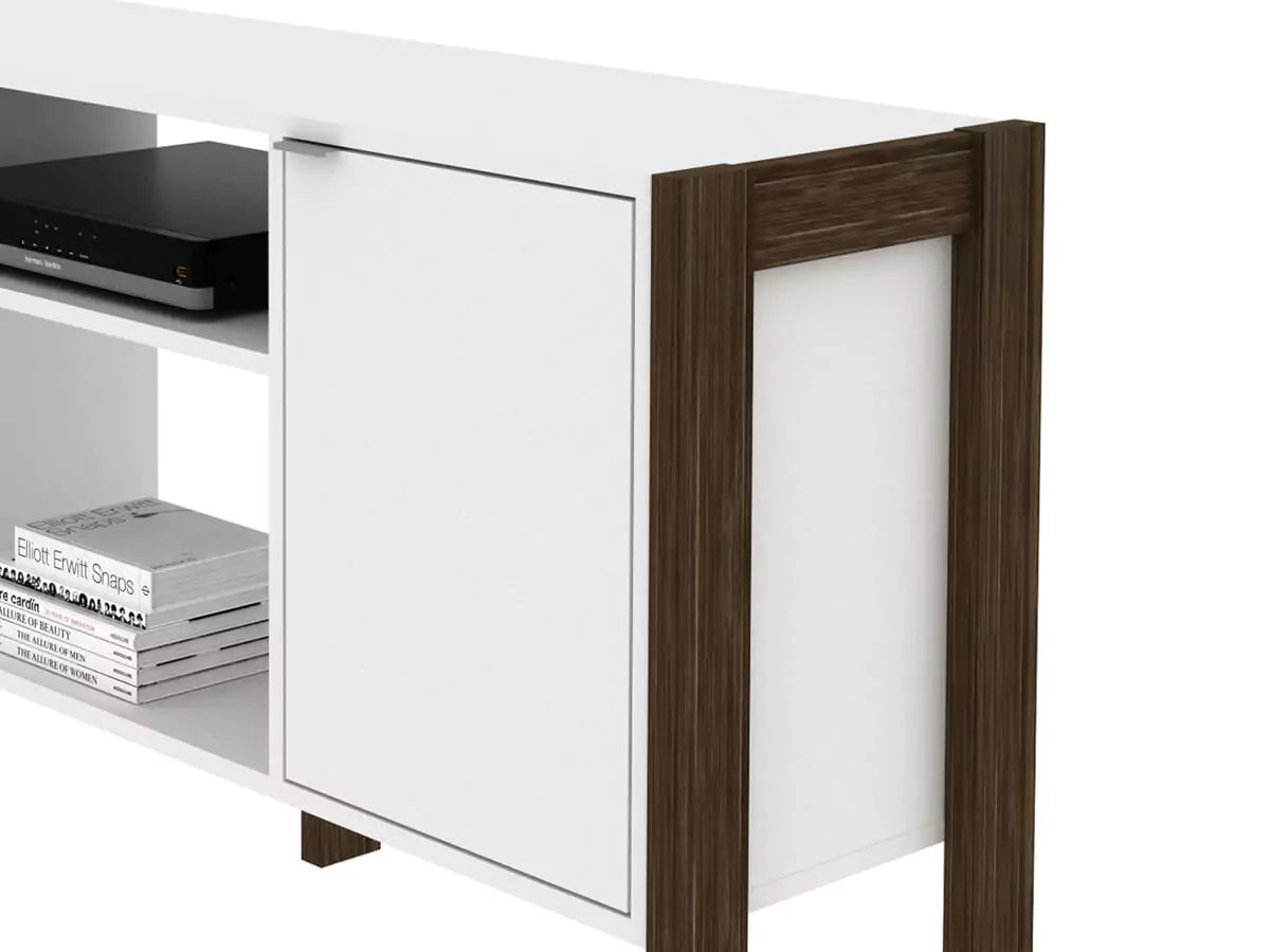 Rack para TV 55" 134x60x36 - Blanco Nogal