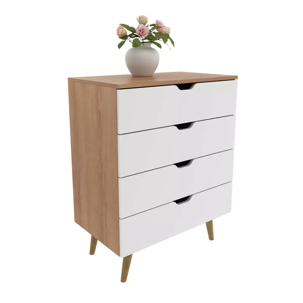 Gavetero 4 Cajones 68x93x41 - Almendra Blanco