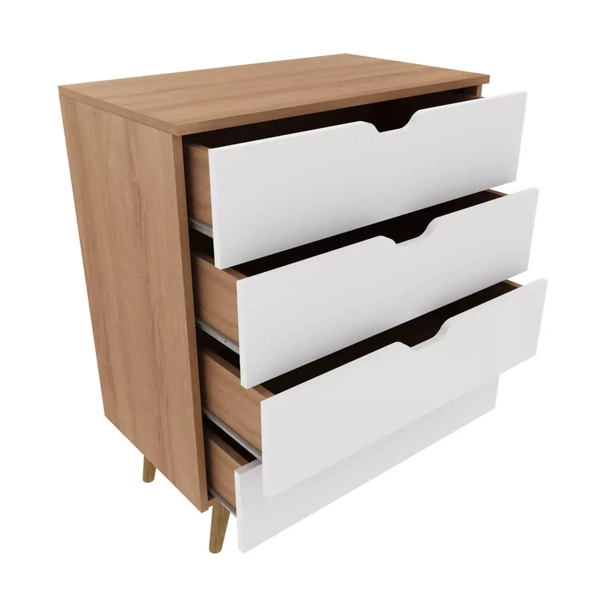 Gavetero 4 Cajones 68x93x41 - Almendra Blanco