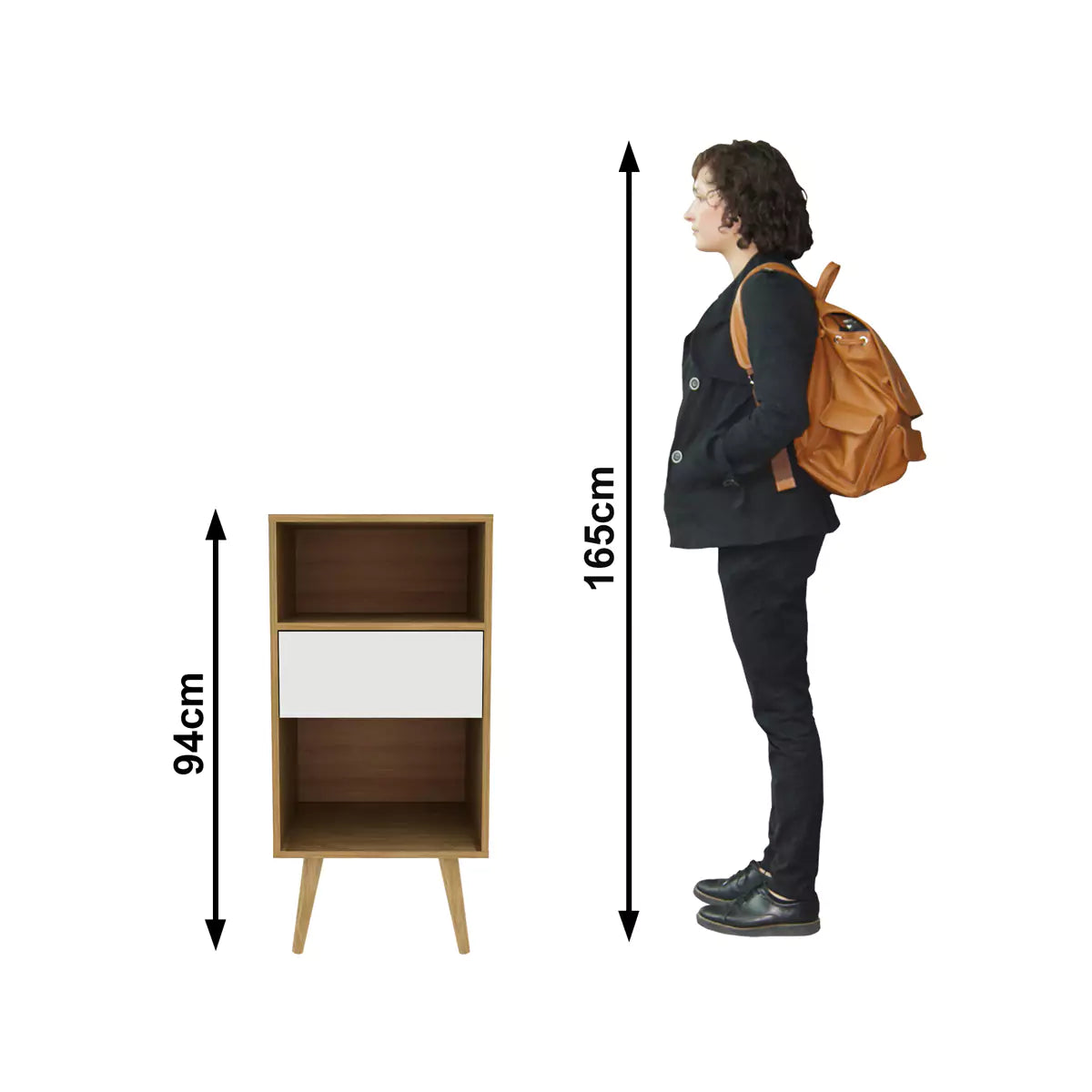 Estante para Sala 1 Caón 45x94x33 - Natural Blanco