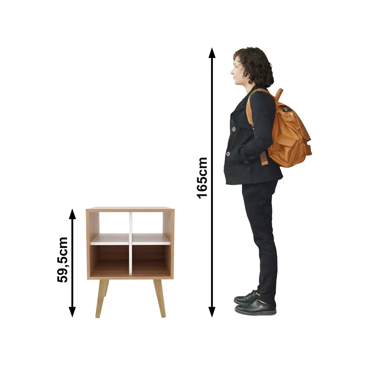 Mesa de Apoyo Lateral 45x60x33 - Almendra Blanco