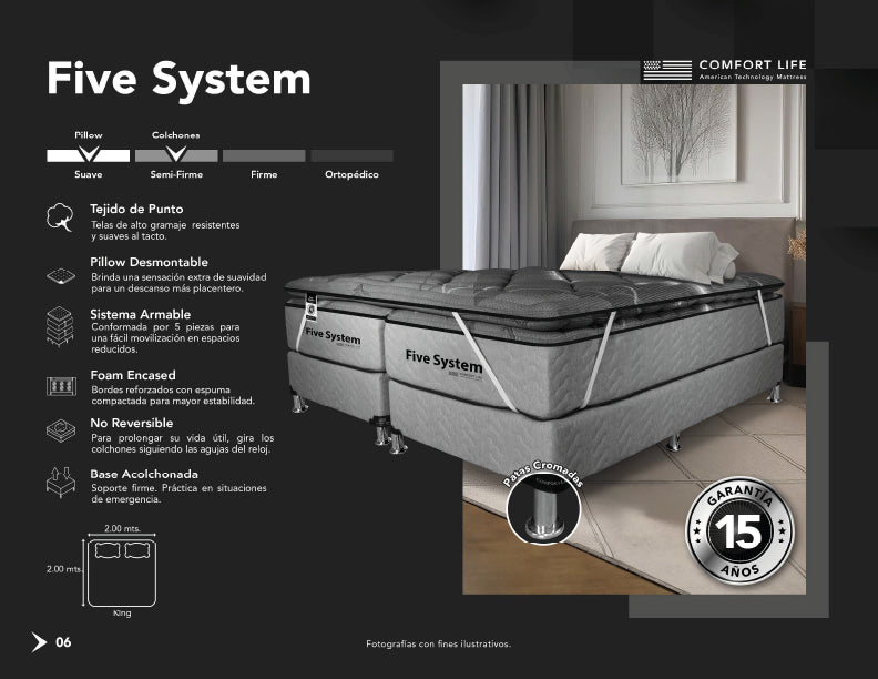 Cama Comfort Life Five Systems Pillow Top