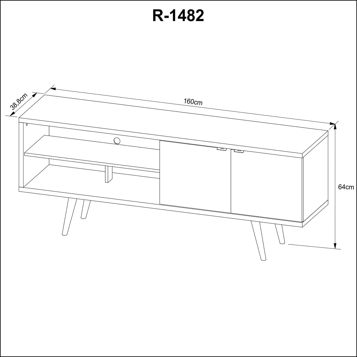 Rack para TV 60" 160x64x39 - Almedra / Marmol Blanco